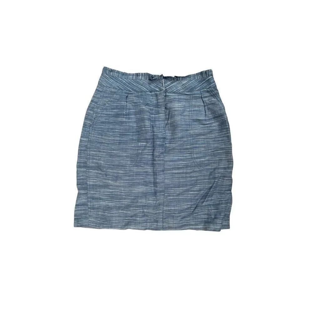 j crew womens blue white linen mini skirt 0 xxs xs
